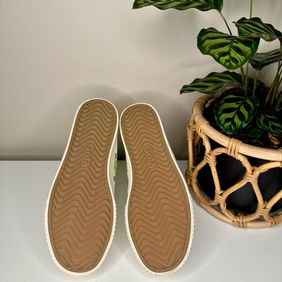 NWT Gola® Tennis Mark Cox High-Top Vegan Sneakers White Green Canvas Shoes Sz 7 - Picture 6 of 12